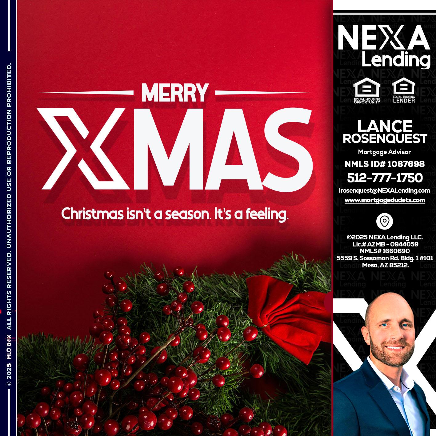 merry xmas - Lance Rosenquest -Mortgage Advisor