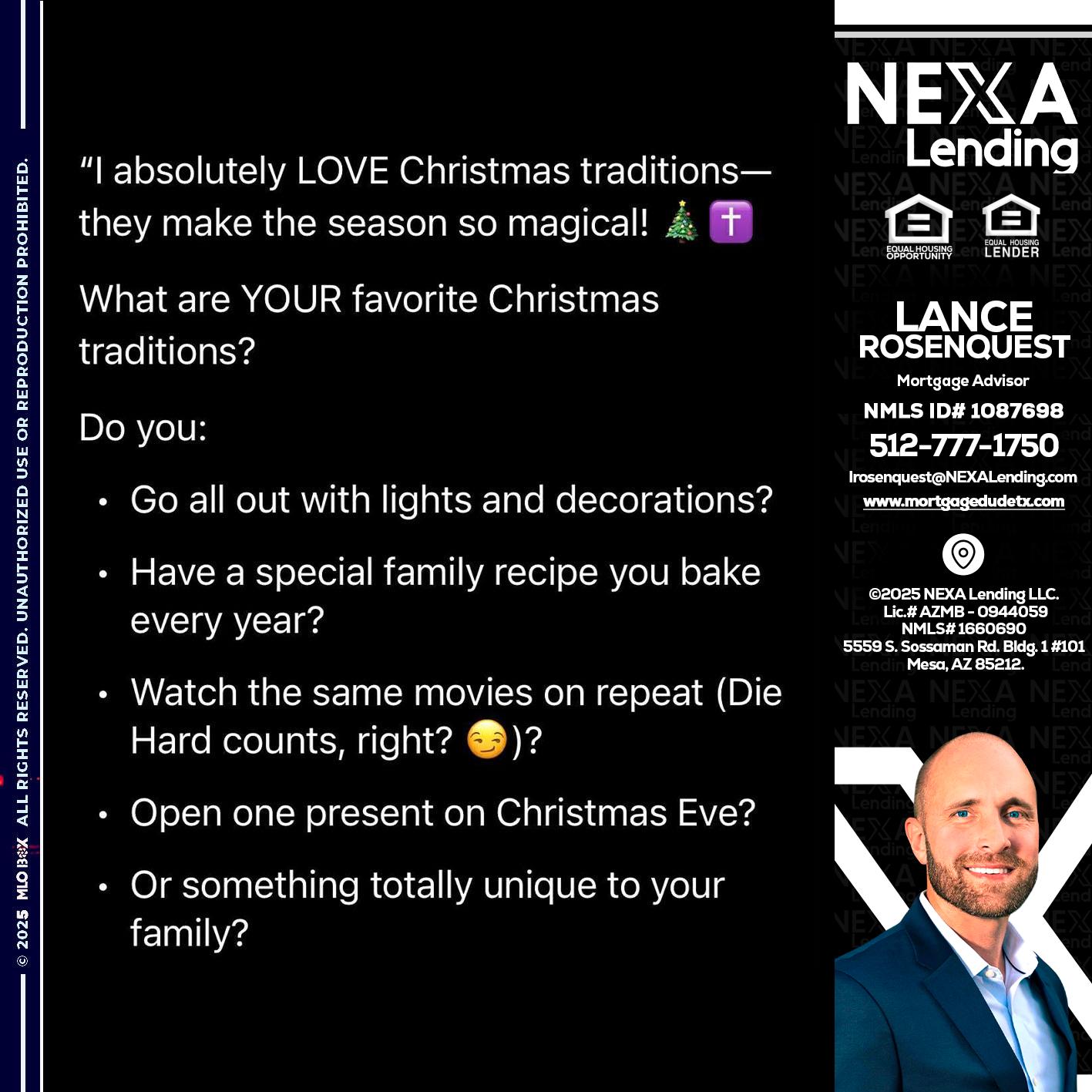 I love christmas - Lance Rosenquest -Mortgage Advisor