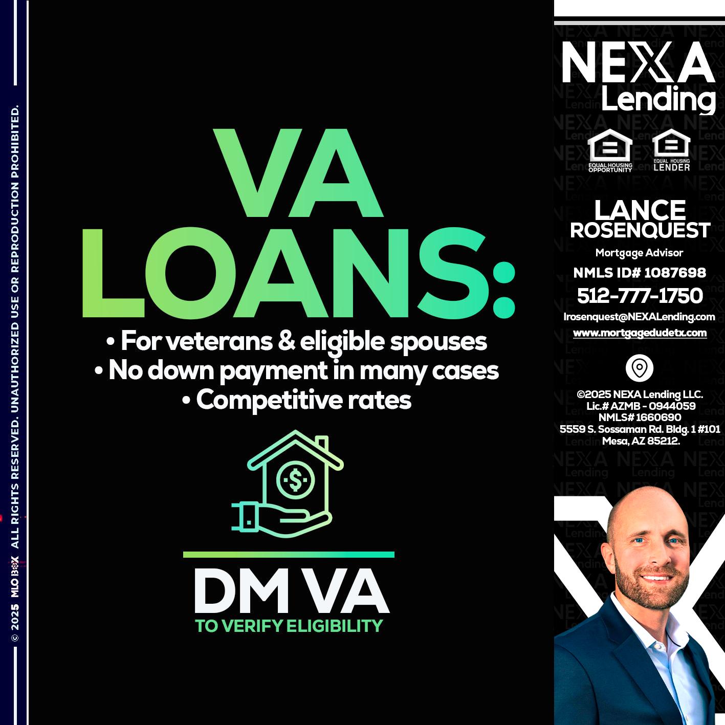 VA LOANS - Lance Rosenquest -Mortgage Advisor